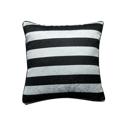 Black and Grey Stripe Polyester Pillow Case For Home
