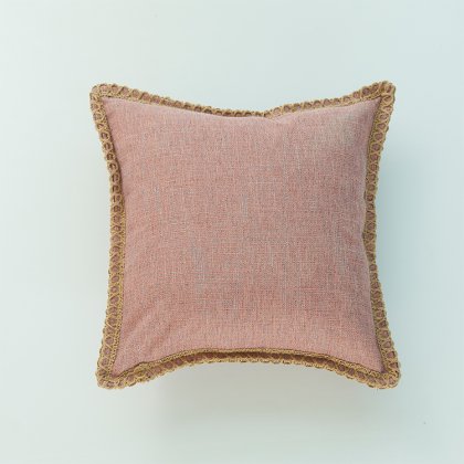 Hot Sale Pink Plain Pillow Case With Lacework